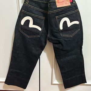 Evisu cropped mid length jeans Japan original denim